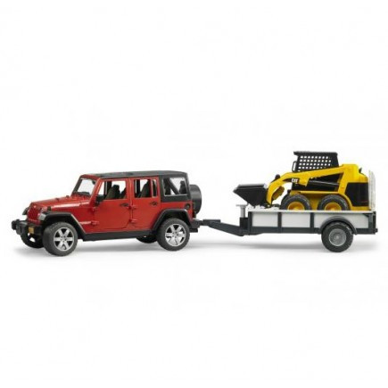 Внедорожник Jeep Wrangler Unlimited Rubicon c прицепом-платформой