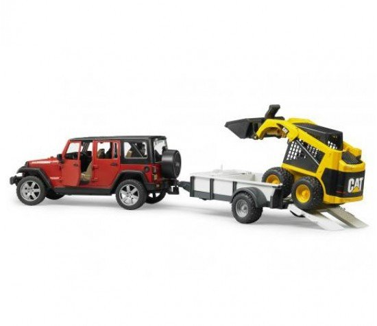 Внедорожник Jeep Wrangler Unlimited Rubicon c прицепом-платформой