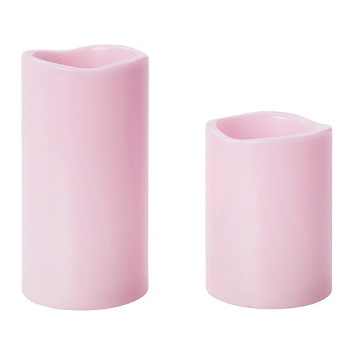 Светодиодная формовая свеча Готафтон, с батарейным питанием 2 шт розовый
