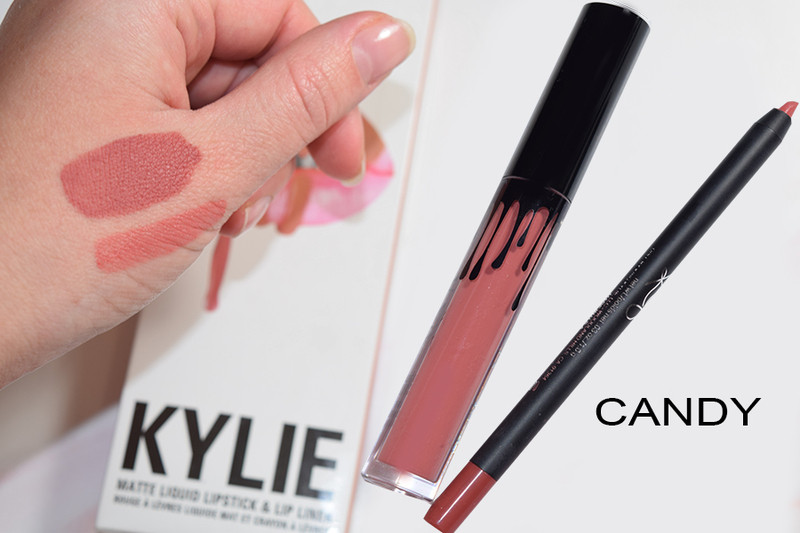 Набор матовая помада + карандаш Lip Kit от Kylie Jenner  оттенок Candy K