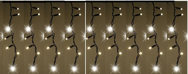 Led гирлянда "Шторка- Занавес" 3*0,8 с мерцанием диодов Холодного белого. Черный провод.