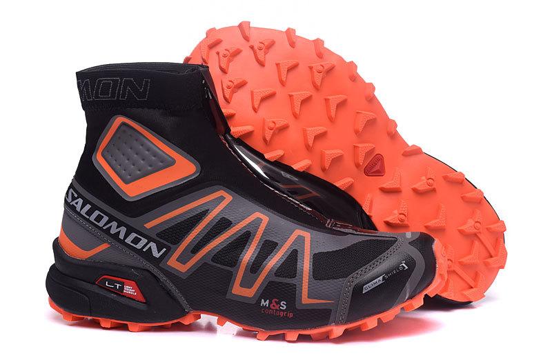 Зимние кроссовки Salomon Speedcross черно-оранжевые