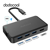Конвертер USB 3.1(m) Type C на HDMI/VGA/LAN/USB 3.0 HUB 3 port (Dodocool)