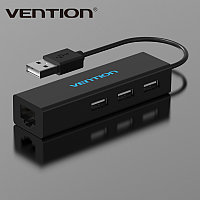 Конвертер USB 2.0 на LAN RJ-45,10/100 Mbps + USB HUB 3 port Vention