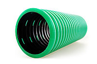 DKC Двустенная труба ПНД гибкая дренажная д.125мм, SN6, перфорация 360град., в бухте 40м, цвет зеленый