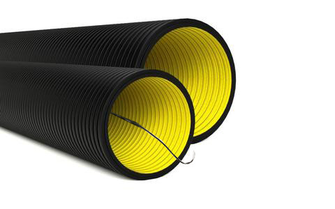 DKC Двустенная труба ПНД гибкая для кабельной канализации д.160мм с протяжкой, SN6, 450Н, в бухте 50м, цвет - фото 1 - id-p47595886