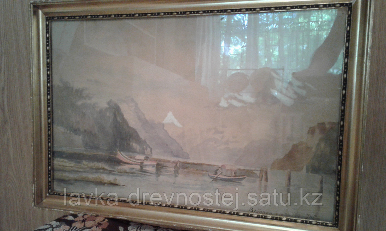 Антикварная картина "Пейзаж с лодками" - фото 1 - id-p47596177