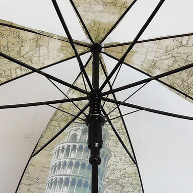 Прозрачный женский зонт-трость полуавтомат "Пизанская башня" - фото 2 - id-p47603166