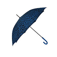 Женский зонт-трость c принтом "леопард", синий, полуавтомат