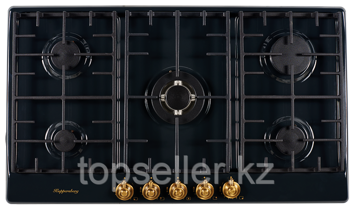 Варочная поверхность газовая Kuppersberg FV9TGRZ ANT Bronze антрацит/переключатели-бронза, фото 2