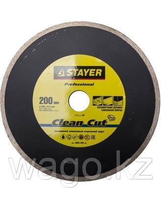 АЛМАЗНЫЙ КРУГ ДИСК ОТРЕЗНОЙ STAYER 3665-200_Z01, PROFI, СПЛОШНОЙ, ВЛАЖНАЯ РЕЗКА, ДЛЯ ЭЛЕКТРОПЛИТКОРЕЗА, 25,4 Х, фото 2