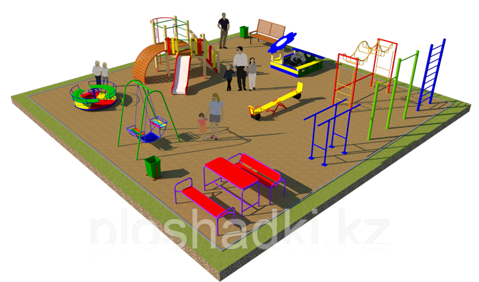 Площадка детская, карусель, качель балансир, рукоходы, шведская стенка, горка, песочница