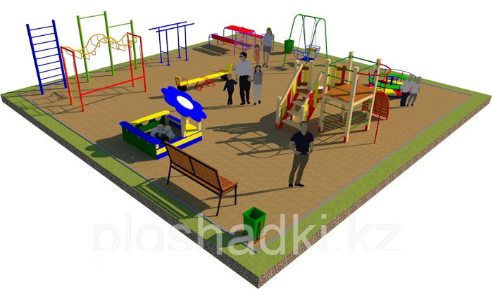Площадка детская, карусель, качель балансир, рукоходы, шведская стенка, горка, песочница - фото 3 - id-p47625840