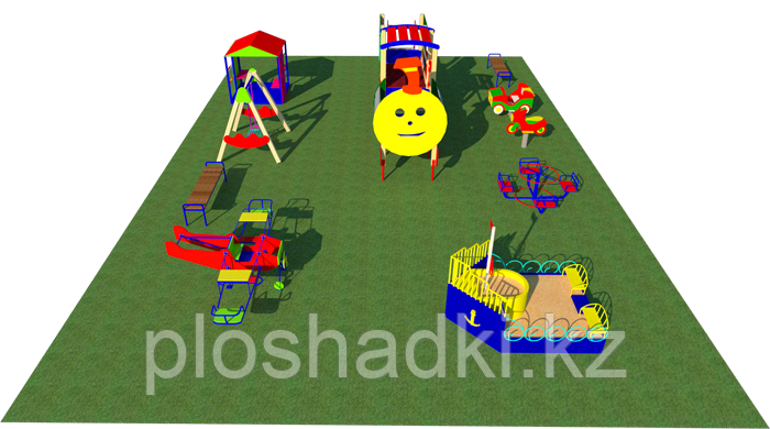 Площадка детская, песочница, качели, качели балансиры, игровой комплекс скамейки - фото 4 - id-p47625889