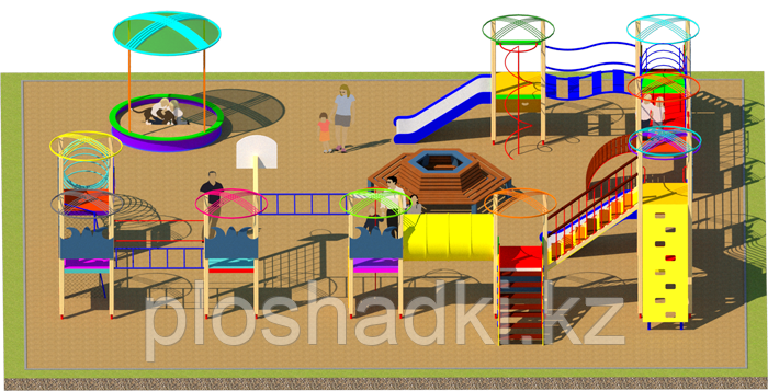 Площадка детская, песочница, детский городок с качелями горками рукоходами, скамейка, урны - фото 3 - id-p47625959