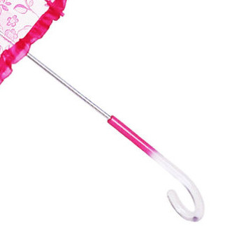 Прозрачный женский зонт-трость полуавтомат с кружевным принтом, розовый - фото 4 - id-p47626761