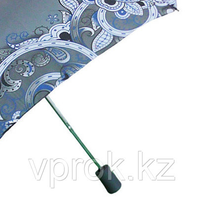 Полуавтоматический складной женский зонт c цветочным принтом, серый - фото 2 - id-p47626898