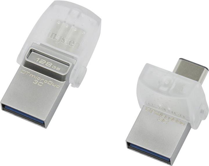 USB Флеш 128GB 3.0 Kingston OTG DTDUO3C/128GB металл - фото 1 - id-p47656482