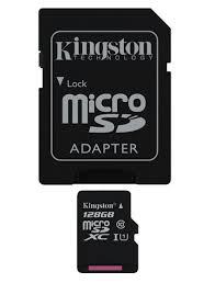 Карта памяти MicroSD 128GB Class 10 Kingston SDC10G2/128GB - фото 1 - id-p47656492