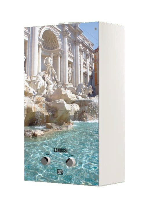 Газовый проточный водонагреватель 16-21 кВт Zanussi GWH 10 Fonte Glass Trevi 