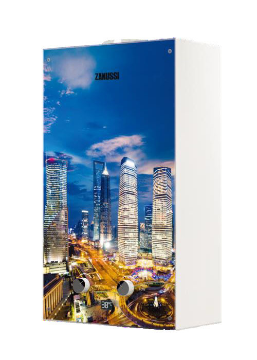 Газовый проточный водонагреватель 16-21 кВт Zanussi GWH 10 Fonte Glass Metropoli 