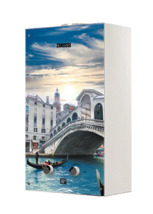 Газовый проточный водонагреватель 16-21 кВт Zanussi GWH 10 Fonte Glass Rialto 