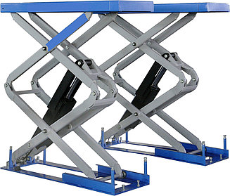 Гидравлические перегрузочные мосты с выдвижной аппарелью  и ножничной платформой