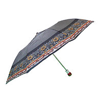 Полуавтоматический складной женский зонт с цветочным принтом, в чехле