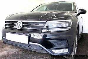 Защита радиатора Volkswagen Tiguan II 2016- black низ (Off-Road) PREMIUM