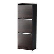 Шкаф для обуви 3 отделения БИССА черно-коричневый ИКЕА, IKEA