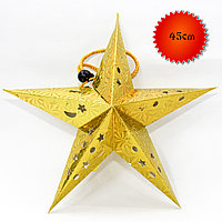 Гирлянда-звезда, картонная, 45 см, золотая, фото 1