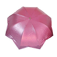 Механический складной зонт "антиветер" с чехлом, розовый перламутр