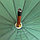Зонт-трость с деревянной ручкой, полуавтомат, зеленый с кантом, фото 3