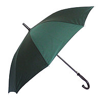 Полуавтоматический зонт-трость с деревянной ручкой, зелёный