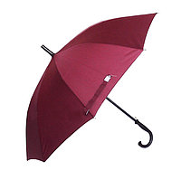 Полуавтоматический зонт-трость с деревянной ручкой, бордовый