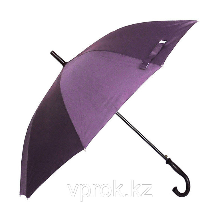 Полуавтоматический зонт-трость с деревянной ручкой, фиолетовый