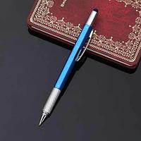 Мультитул-ручка 6 в 1 TOMTOSH [шариковая ручка-2 отвертки-стилус-уровень-линейка] (Синий)