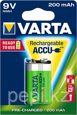 Аккумуляторная батарейка Varta  9V Ni-MH 200mAh (для раций, металлоискателей, микрофонов)