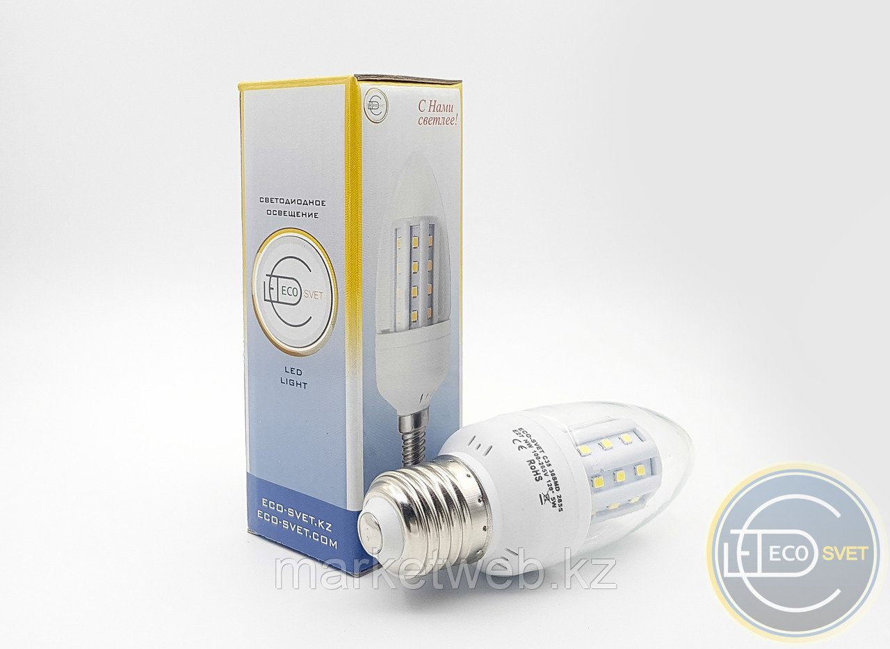 Лампа Светодиодная LED C35 E27 6W Акция