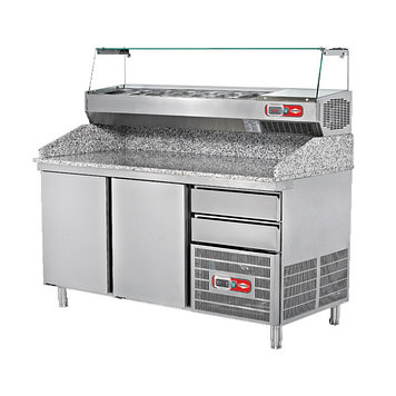 Холодильный стол 2 дверный с гранитной столешницей EMPERO