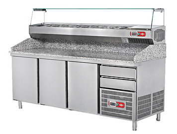 Холодильный стол 3 дверный с гранитной столешницей EMPERO