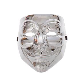 Карнавальная маска пластик "Гай Фокс", цвет серебро