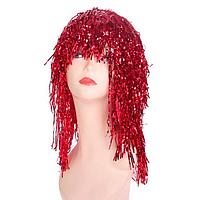 Карнавальный парик "Дождь" 45 см, цвет красный