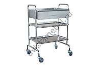 Столик манипуляционный из нержавеющей стали СМм-3, ящик, три полки