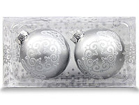 Набор из двух шаров с серебряным орнаментом, фото 1