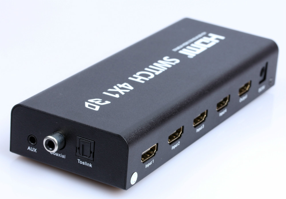 Свитч HDMI 4х1 + 5.1/ 2.1 Audio (4Кх2К, 3D) Toslink