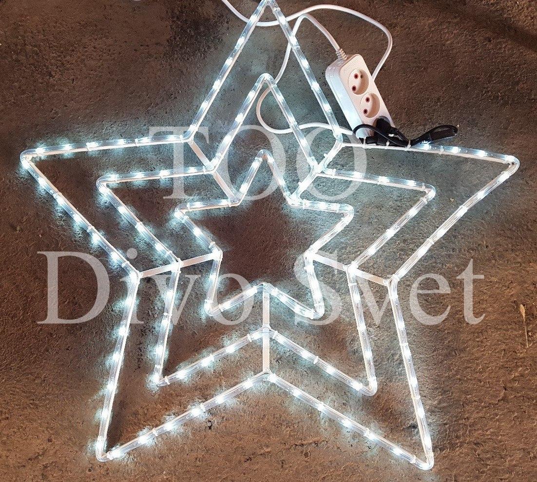 Светодиодная Звезда 80*80 см., Led Звезда, Звезда из дюралайта, Трехцветная световая звезда