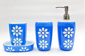 Набор для ванны 4 в 1, пластиковый, синий