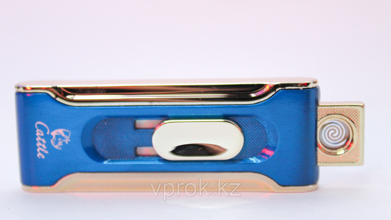Электронная USB зажигалка, Cattle, синияя, фото 1