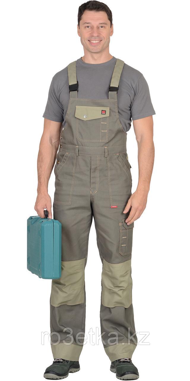 Спецодежда летняя Полукомбинезон "ВЕСТ-ВОРК" т.оливковый со св.оливковым